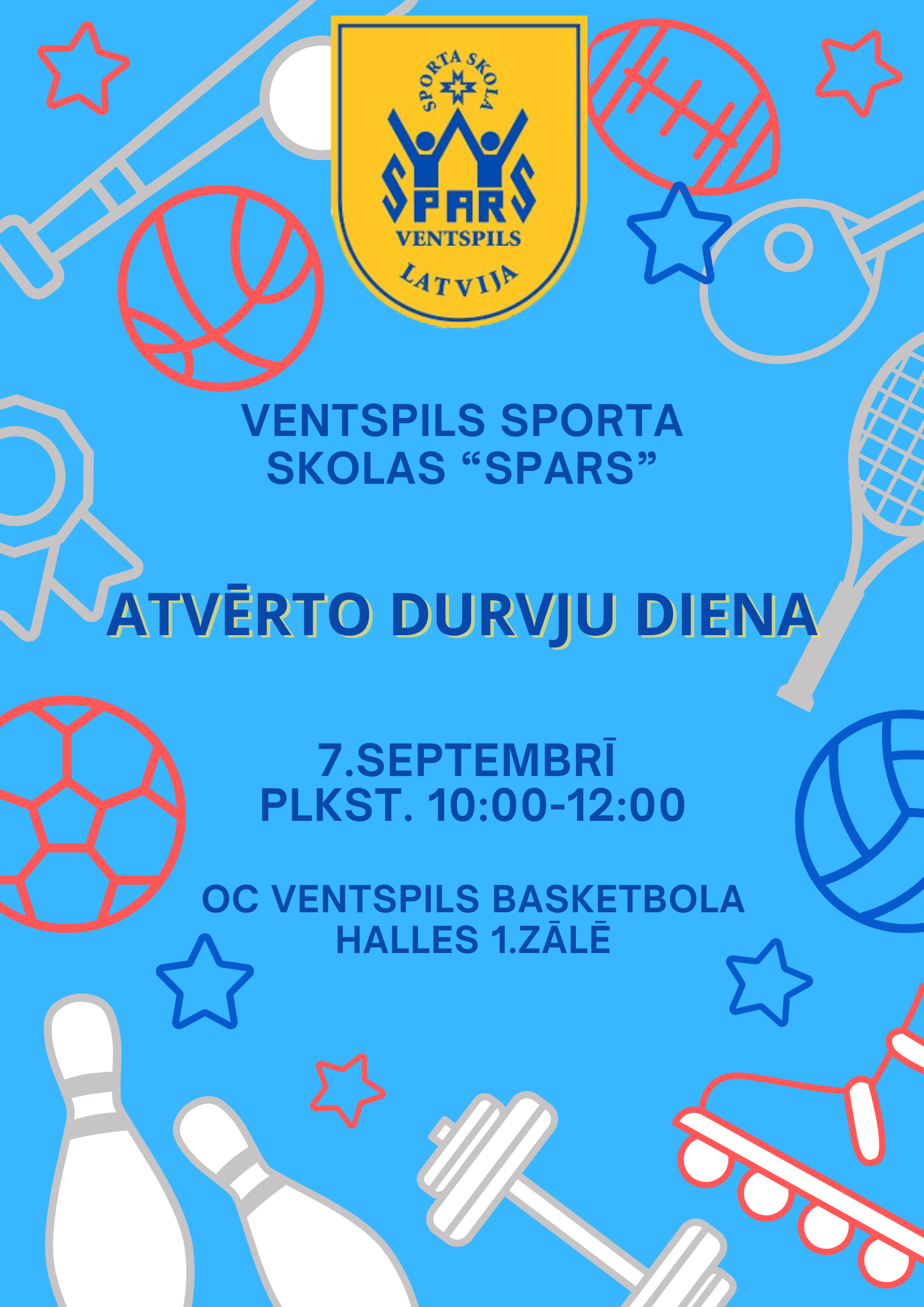 Atvērto durvju diena Ventspils Sporta skolā “Spars”