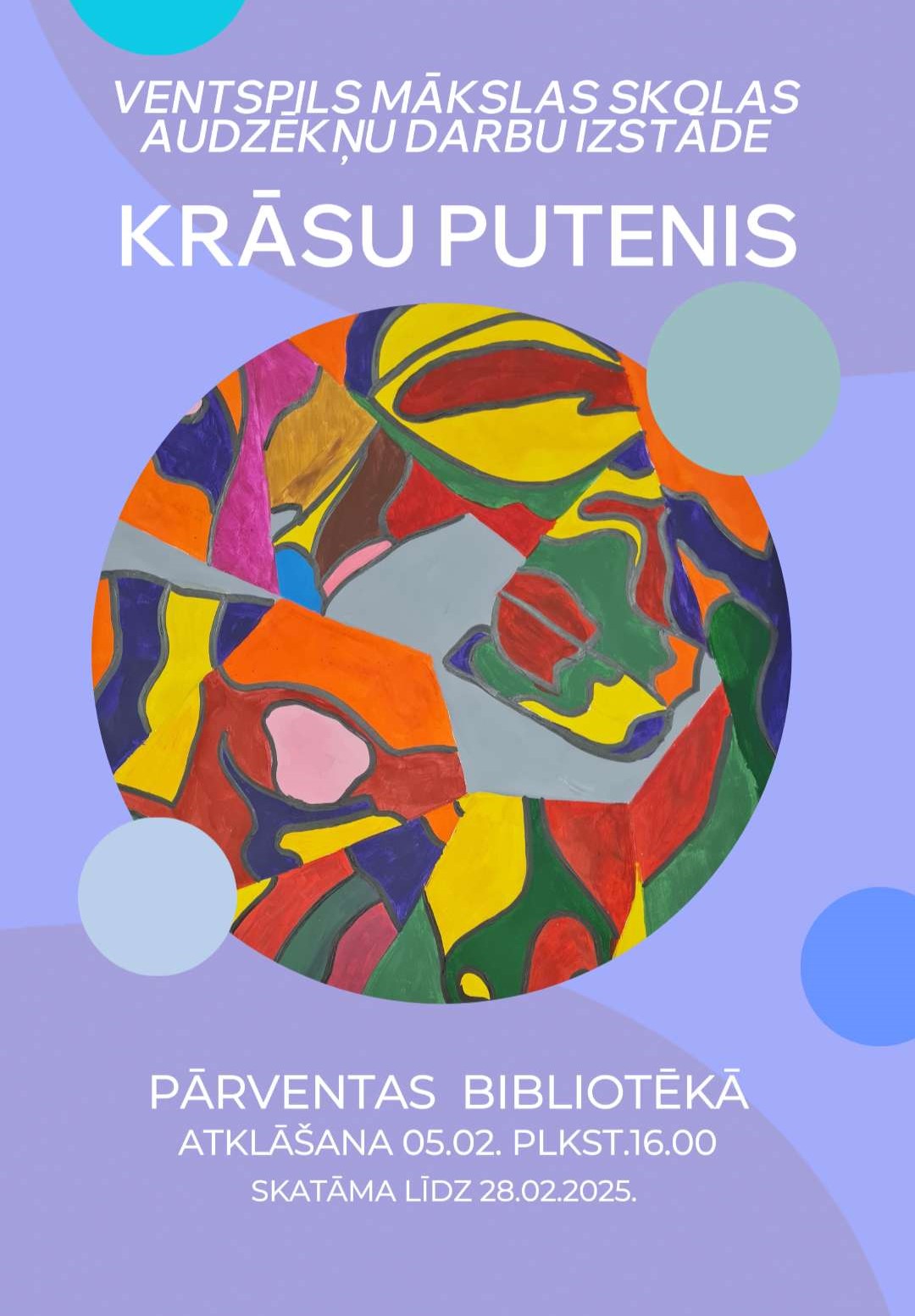 Pārventas bibliotēkā būs skatāma Ventspils Mākslas skolas audzēkņu darbu izstāde